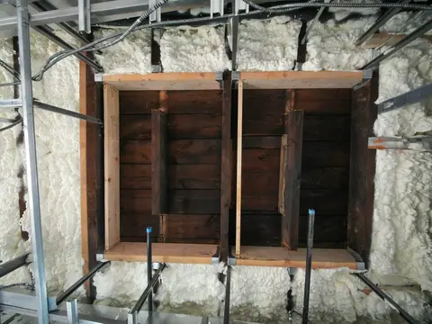 Foam around old framing