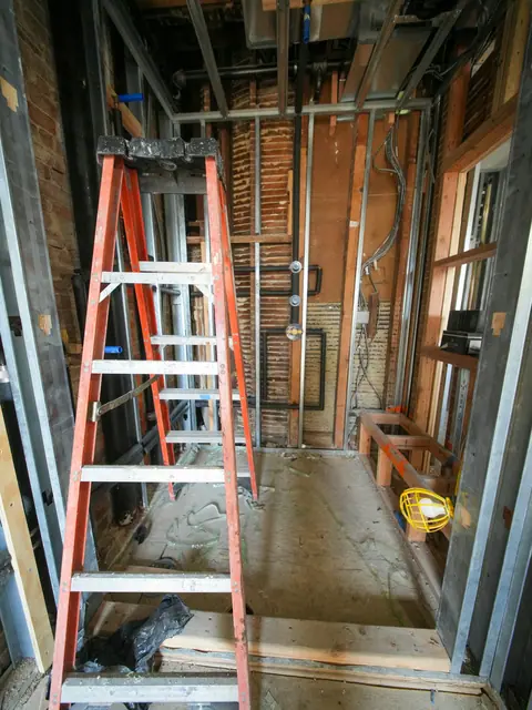 Renovation interior with ladder